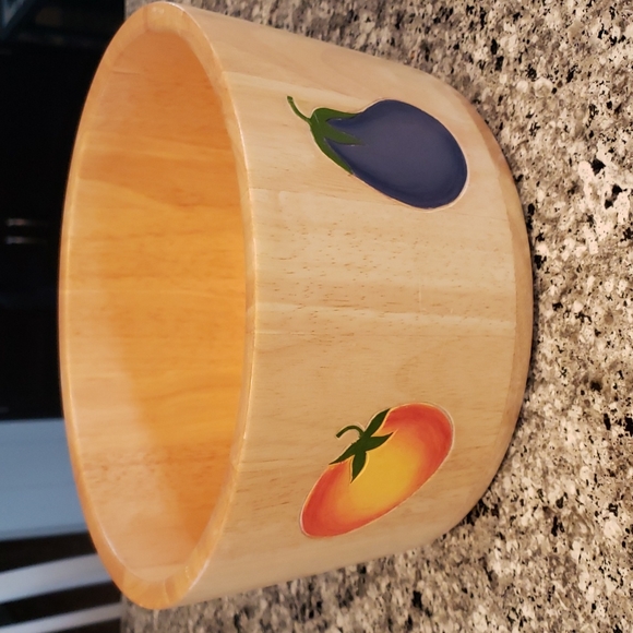 Vintage 2001 Clay Art Handpainted Salad Bowl - Picture 3 of 5